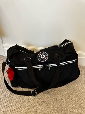 Kipling black weekender duffle bag